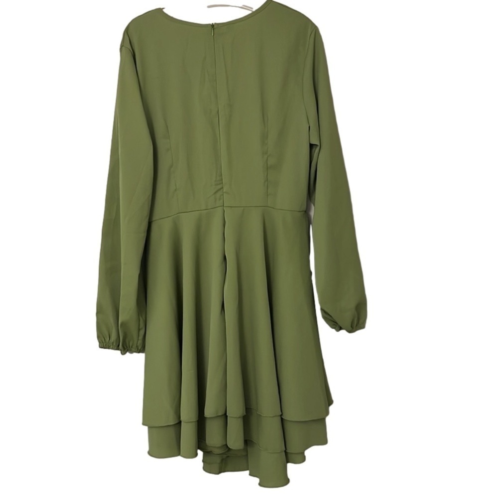 Deep V-Neck Long Sleeve Mini Dress - Picture 5 of 7